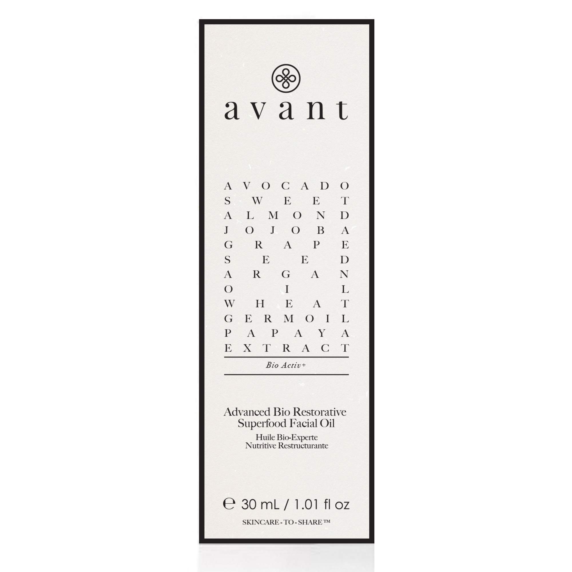 Avant Bio-Activ+ Advanced Bio Restorative Superfood olio viso 30ml nutriente