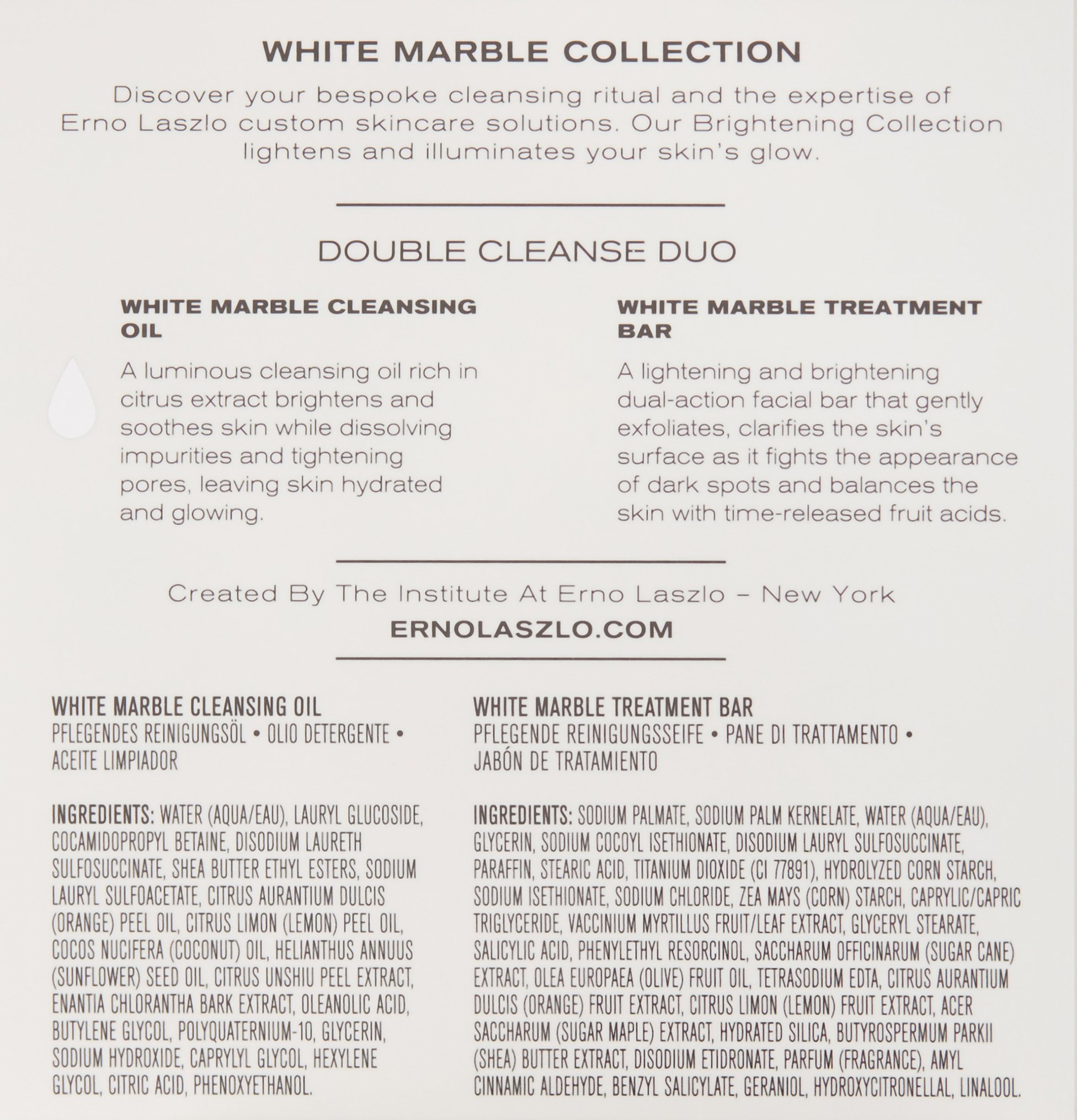 Erno Laszlo White Marble Kit Olio 60ml + Saponetta 50g Illuminante