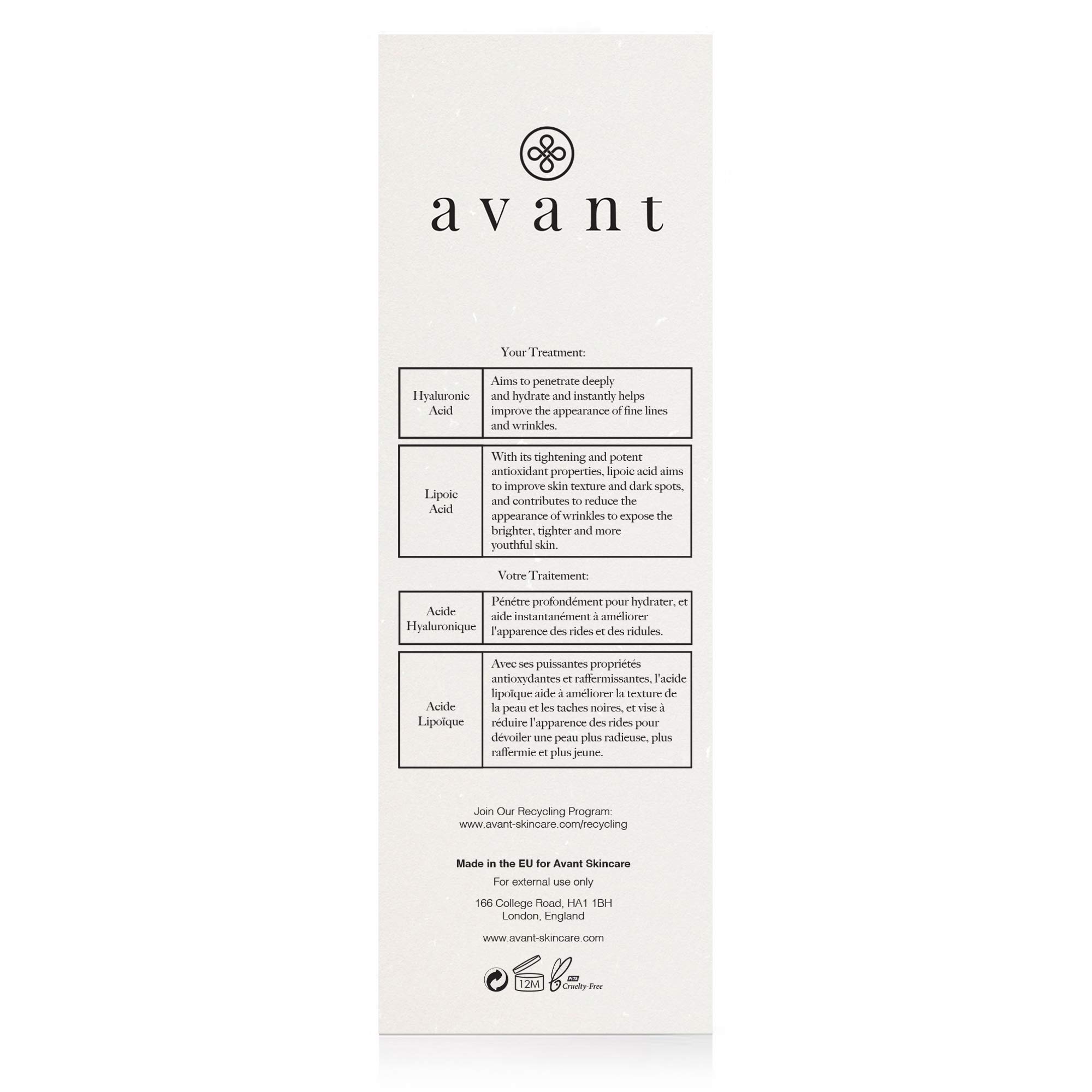 Avant Age Radiance 8h siero viso ialuronico 30 ml