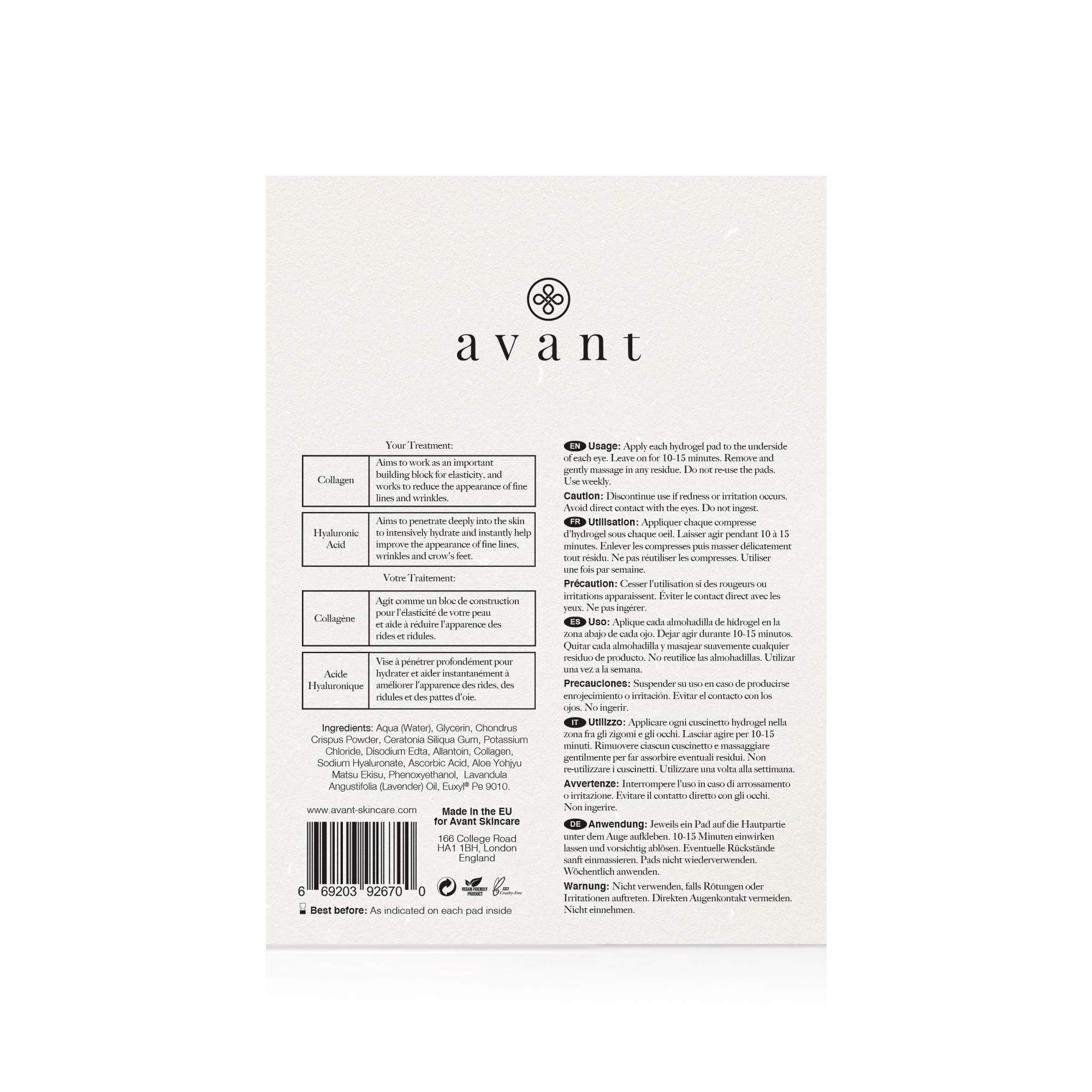 Avant Hydra-Bright Patch Occhi Collagene 3 Paia Idratanti