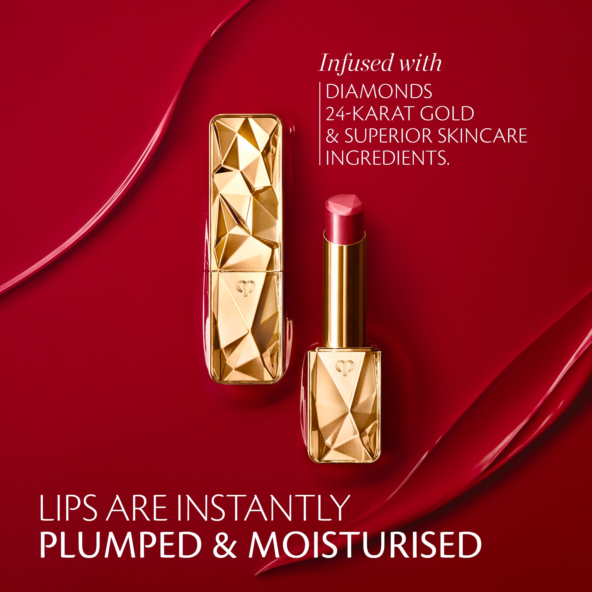 Clé de Peau Beauté The Precious Lipstick ricarica rossetto True Scarlet Diamond rosso