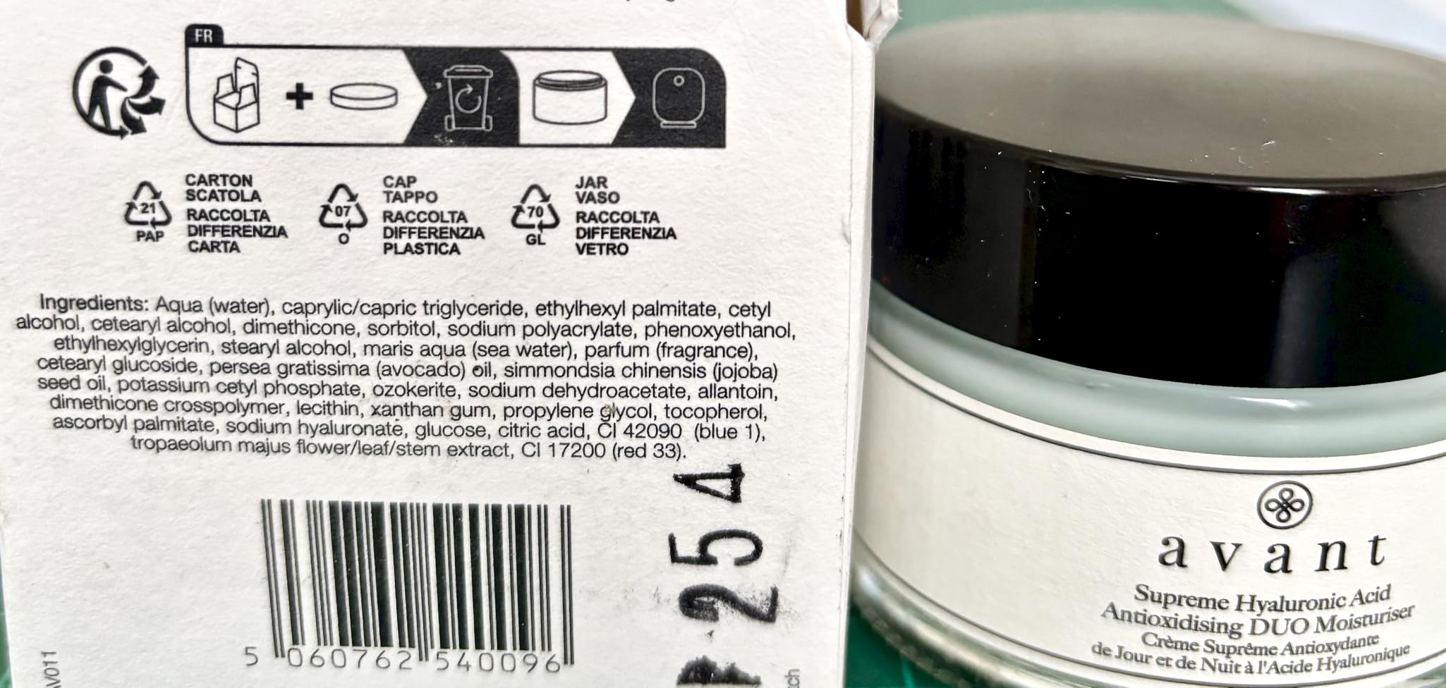 Avant Acido Ialuronico Duo crema viso Light 50 ml antiossidante