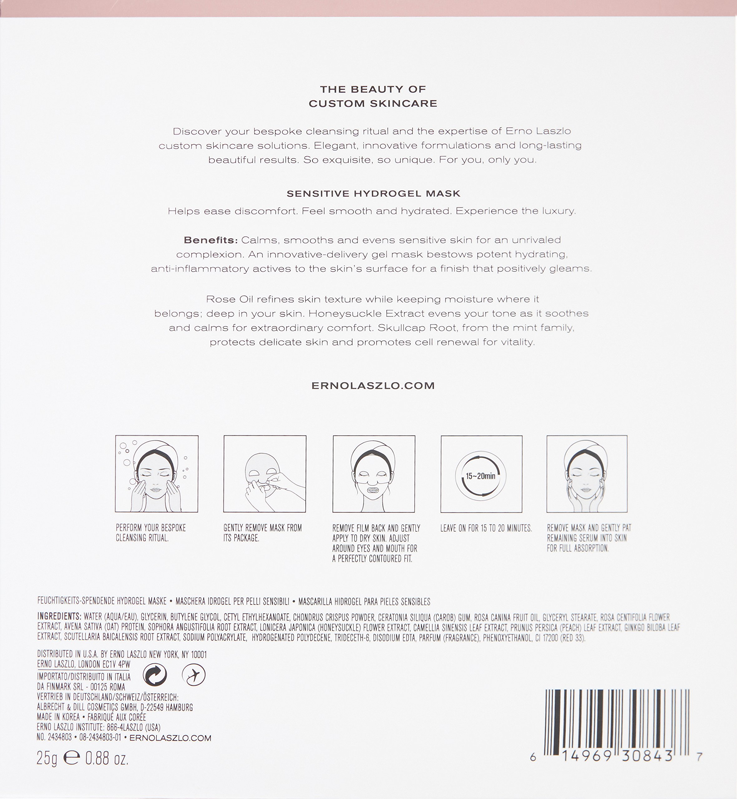 Erno Laszlo Sensitive Hydrogel Mask maschera viso 1 pz pelle sensibile