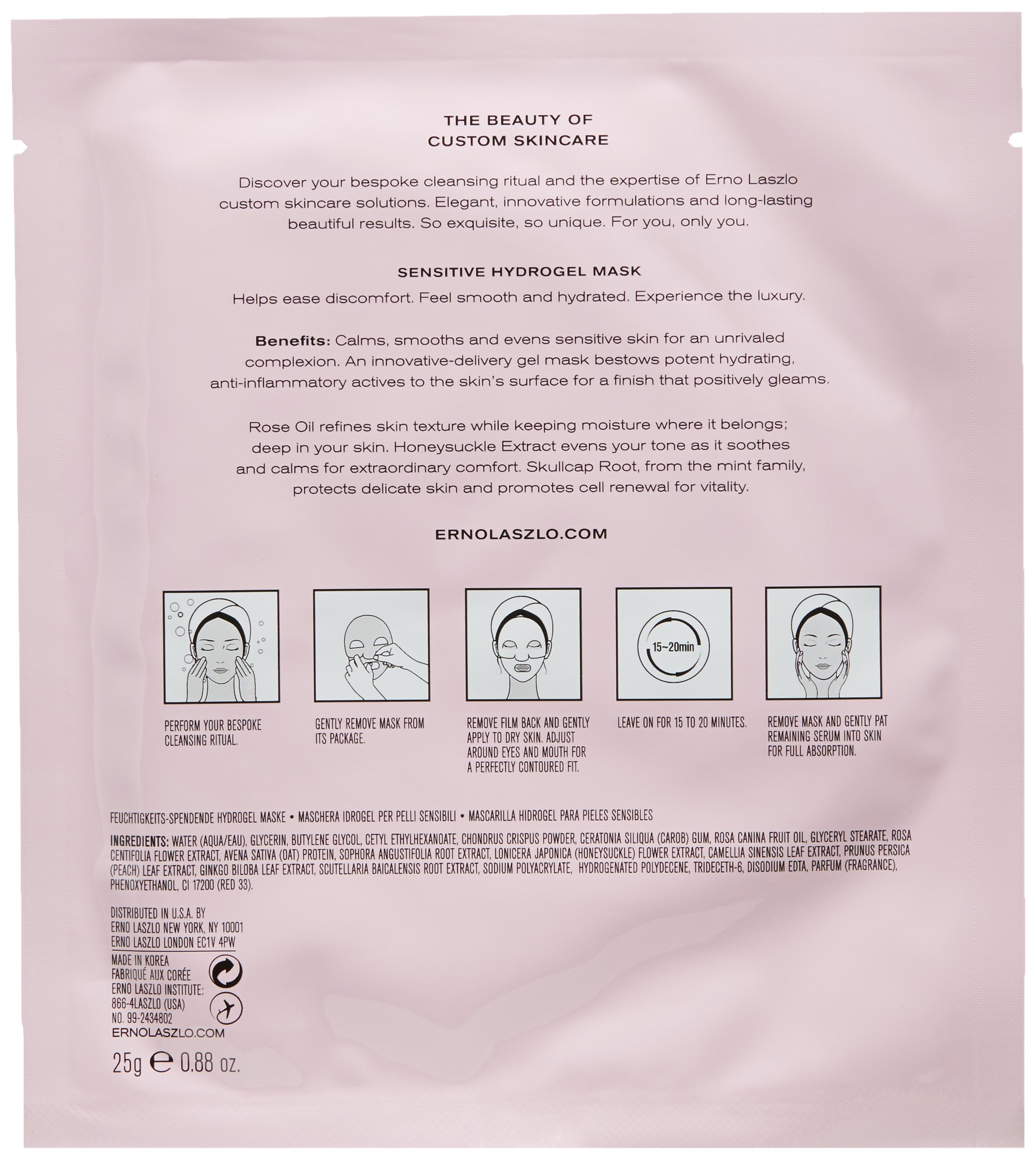 Erno Laszlo Sensitive Hydrogel Mask maschera viso 1 pz pelle sensibile